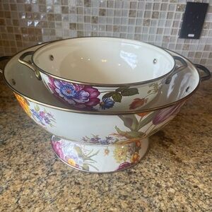 Mackenzie Childs White Flower Market Everything Bowl Set
